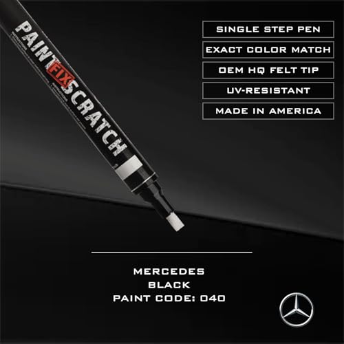 Image of Paint Scratch Fix Exact Mercedes Touch Up Paint For Mercedes Black 040, Car Paint Pen, Auto Marker For Scratches, Fixed Keyed Car And Stone Chips, Manufacturer Exact Color Code Match, (MERECEDES - Black - 040)