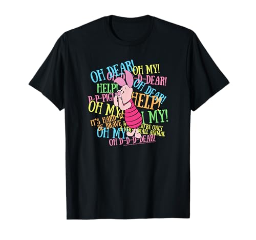 Image of Disney Winnie The Pooh Piglet Scared Quotes T-Shirt