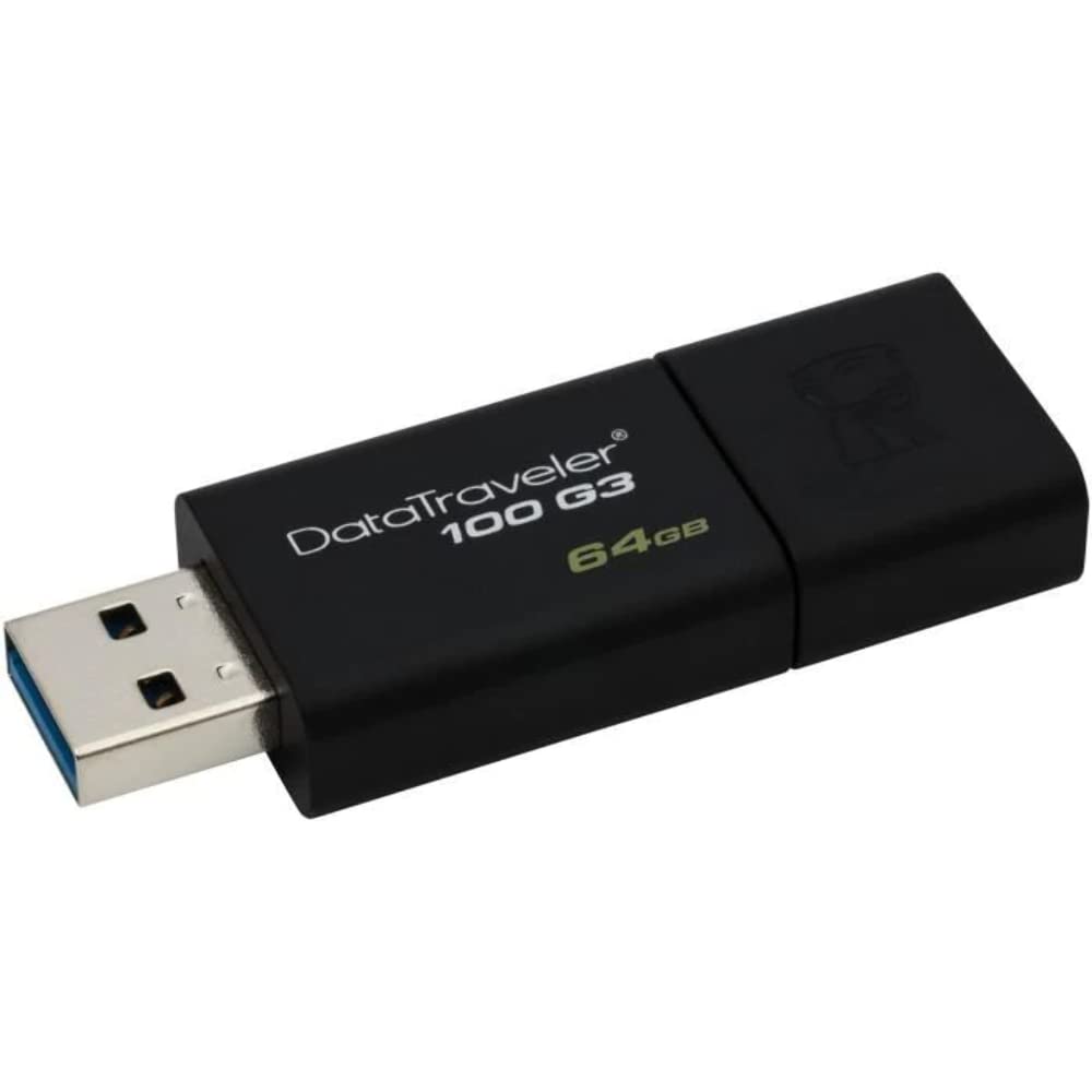 Kingston 64GB 100 G3 USB 3.0 DataTraveler (DT100G3/64GB), Black