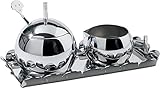Alessi Alessi Zucker und Sahnegarnitur Anna, Edelstahl, Silber, 11 x 13.5 x 17 cm, 3-Einheiten