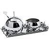 Alessi Zucker und Sahnegarnitur Anna, Edelstahl, Silber, 11 x 13.5 x 17 cm, 3-Einheiten