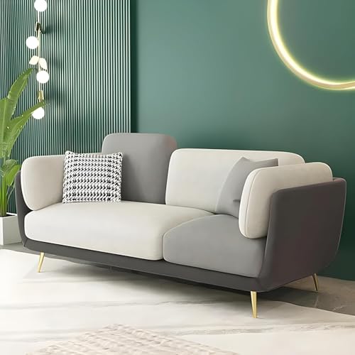 Image of Stylish & Modern Heavy Duty & Luxurious Traditional 3 Seater Sofa Chesterfield Sofa Arm Sofa Three Seater Sofa for Living Room Guest Room Hotels & Office. (Dark Grey & Cream)