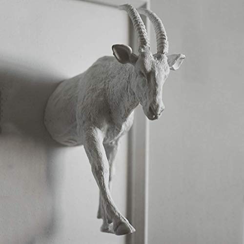 Sculpture murale 3D animal buste en résine de 23x18 cm pour déco de galerie - 5
