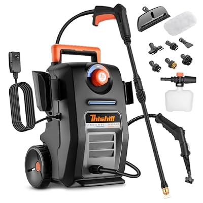 This Hill 2-in-1 Pressure Washer and Steam Cleaner, 3000 PSI 2 GPM Power Washer, 1500W Steam Cleaner with 1L Tank, Portable Cleaning Machine for Car Detailing, Patio, Tile, Grout, Furniture