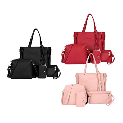 kowaku 3x 4 em 1 Bolsas Femininas de Couro Bolsa Impermeável Bolsa de Ombro para Trabalho