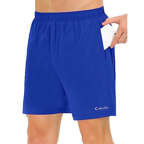 Cakulo Men's 5 Inch Running Tennis Shorts Quick Dry Athletic Workout Active Shorts with Pockets