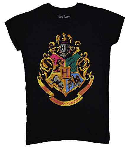 HARRY POTTER Hogwarts Crest Black Junior T-Shirt S