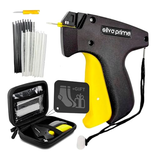 SILVA PRIME 4000 Pcs Stitch Gun for Clothes, Tagging Gun for Clothing | 2000 Black & 2000 White Fasteners, 2 Stainless Steel Needles & Carry Case – Works on All Fabrics