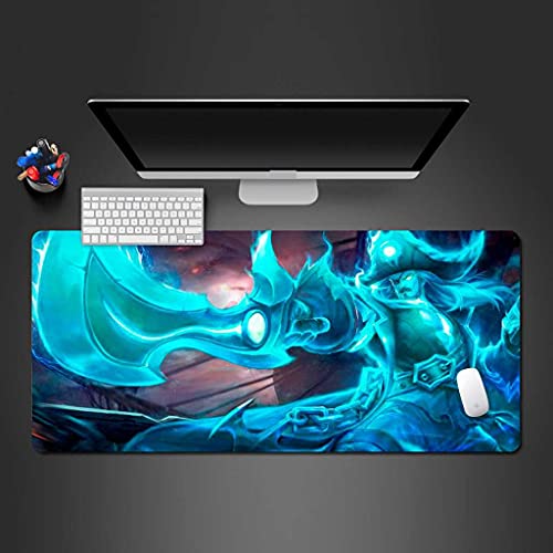 Tapis de souris gaming géant avec base caoutchouc antidérapante bleu