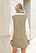 Viottiset Women's Oversized V Neck Knit Sweater Vest Tunic Sleeveless Pullover Top Khaki Small