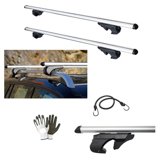 Compatible con Renault Sandero Stepway 2008, Barras portaequipajes para Techo de Coche de 120 cm, Barras para Coche con raíles no enganchados