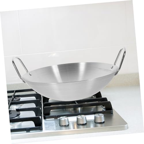 image for Cabilock Stainless Steel Wok Electric Wok Kitchen Cooking Pan Durable 