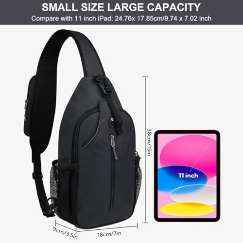 Image of GUSTAVE Sling Bag for Men Stylish Crossbody Bag for Men - Lightweight, Durable Design, Perfect for Travel, Outdoor Activities, Daily Commute, Adjustable Strap, Sleek Black Finish, Compact & Spacious