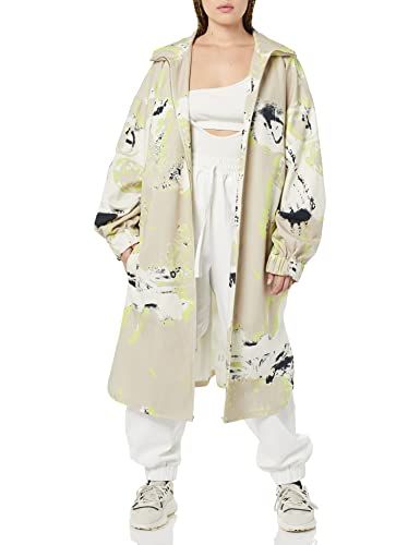 rare/self Mantel für alle Geschlechter, Twill Kapuze Reißverschluss vorn, Abstrakter Aufdruck in Hummus, Größe 4 Cover