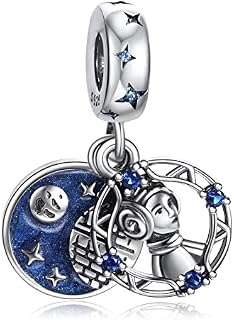 Yoda Dangle Charms for Charm Bracelets, 926 Sterling Silver Darth Vader & C-3PO and R2-D2 Openwork Beads Halloween Birthday Jewelry Gift for Girls
