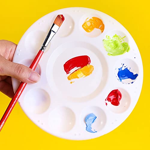 Image of Hulameda 80pcs Paint Tray Palettes,Paint Palettes | Plastic Round Paint Pallets for Kids or Students,Craft DIY or Have a Birthday Painting Party