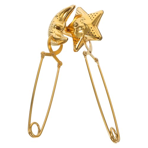 MAGICLULU Infusores De Té Con Forma De Luna y Estrella, Filtro Colador De Acero Inoxidable, Infusor De Té Con Asa Tipo Pinza, Para Hogar y Oficina, Pack De 2 Unidades