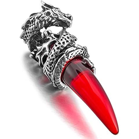 Collar INBLUE de Diente de Dragón y Lobo de Acero Inoxidable Cover