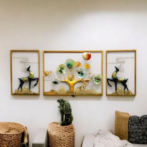 Image of Handcrafted Metal Modern Flower Wall Art Multicolor Unique Modern Accent for Stylish Interiors Wall Art for Home Decor, Living Room, Bedroom & Office