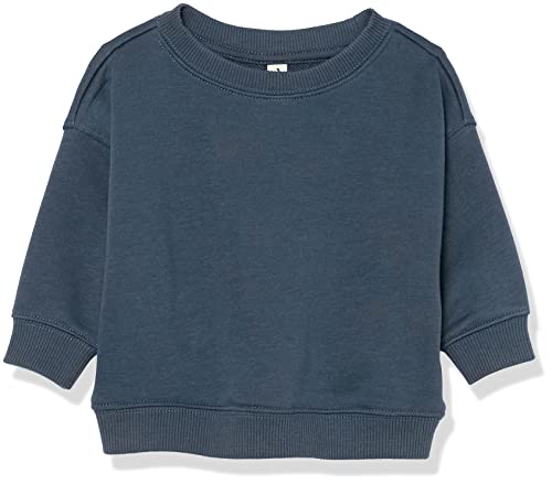 Amazon Essentials Felpa A Girocollo In Spugna Francese (Precedentemente Amazon Aware) Unisex Bimbi, Blu Marino Scuro, 3-6 Mesi