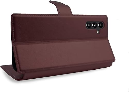 Miniatura 4 de Funda diseñada para Samsung Galaxy A13 5G con vidrio templado, funda tipo cartera para tarjeta, piel sintética de alta calidad, funda de poliuretano