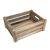 ARTAWEIN Holzkisten Paulownia, rustikal, handgefertigt, mit Griffen, langlebig, große Holzkisten für Display-Dekoration, Braun