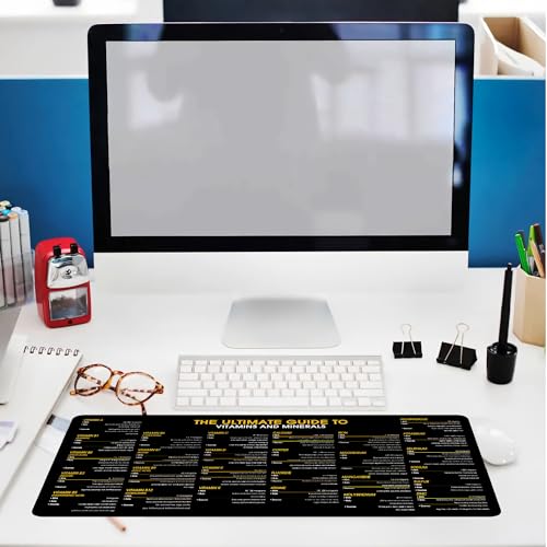 Image of Vitamin Cheatsheet Mouse Pad, Health & Nutrition Desk Mat, Perfect for Dietitians & Fitness Trainers Healthy Living & Wellness, Essential Computer Accessories for Study, and Reference Purposes KMH