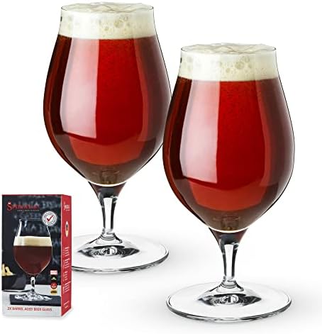 Spiegelau Craft Beer Barrel Aged Tulip Glass Set of 2 - European-Made Crystal, Modern Beer Glasses, Dishwasher Safe, Professional Quality Beer Tulip Glass Gift Set - 17.7 oz