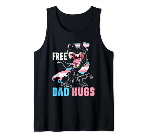 Trans Free Papá Abrazos Dinosaurio Rex Daddy Orgullo Transgénero Camiseta sin Mangas