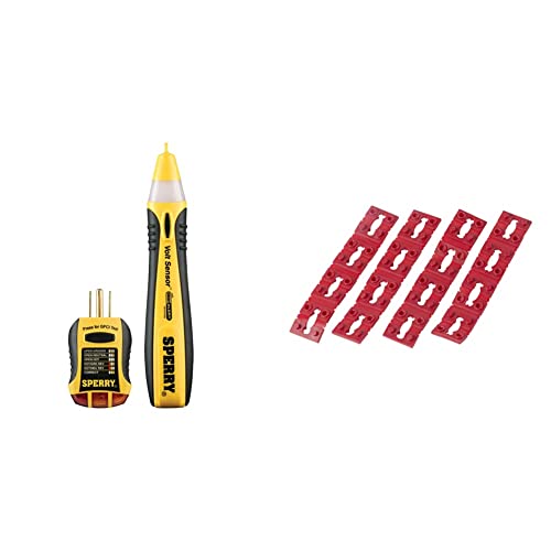 Sperry Instruments STK001 Non-Contact Voltage Tester (VD6504) Yellow & Black & Gardner Bender GSP-04 Electrical Switch and Receptical Spacers, 4 Piece Pack, Red