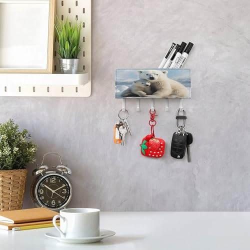 Soporte para llaves de pared para pasillo con bandeja de correo 8