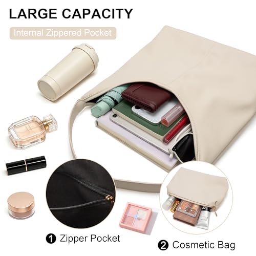 Bolso Hobo para mujer de piel vegana suave y espacioso miniatura 4