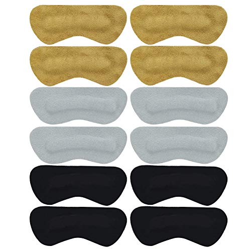 6 paires de poignées de talon coussinets en cuir de vachette véritable coussins de talon doublures inserts pour hommes femmes chaussures trop grandes