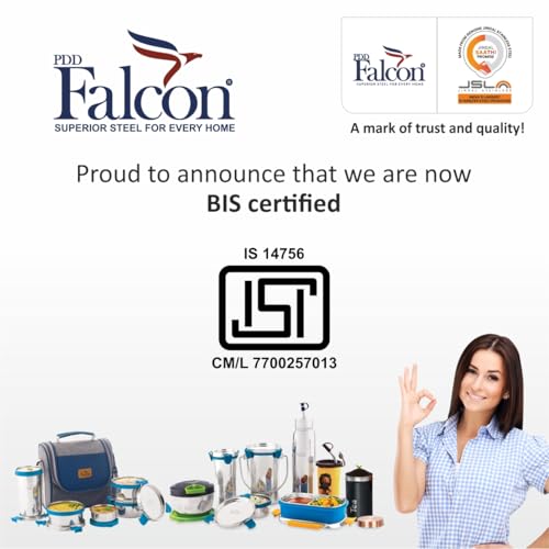 PDDFALCON Stainless Steel Akhand - Jointless Milk Can/Oil Can/Milk Barni/Oil Pot with Lid,100% LeakProof BIS Certified, Jindal Seal & Made In India Sea Green (Barni 5000ml, Sea Green)