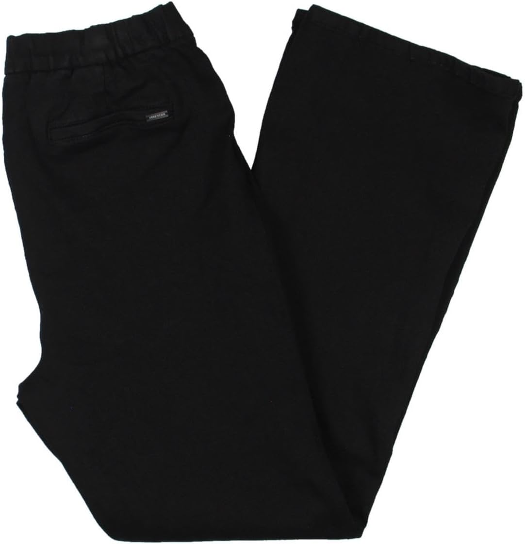Anne Klein Womens High Rise Pull On Flared Pants Black 14