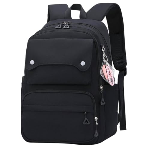 Image of PALAY Backpack for Women Large Capacity 26L School Women Backpack Breathable Shoulder Strap Design Travel Backpack Fashion Black Nylon College Bags for Women