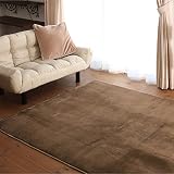 Colorsroom カーペット ラグ ラグマット 2畳 洗える ラグ 絨毯 185×185cm 滑り止め付 抗菌 防臭 防ダニ オールシーズン 床暖房 ホットカーペット対応 ふわふわ肌触り フランネルラグ カーキブラウン