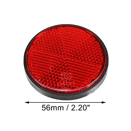 Image of X AUTOHAUX 8 Pcs Round Stick-on Safety Spoke Reflective Self Adhesive Reflector for Gate Posts Cars Trailer Motorcycle Trucks Boat Bicycle Bike Red