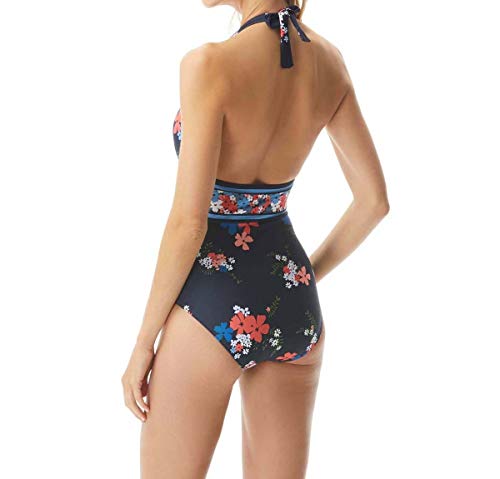 Michael Michael Kors Women's Tummy-Control Floral-Print One-Piece Swimsuit New Navy Us 4 #TOP1