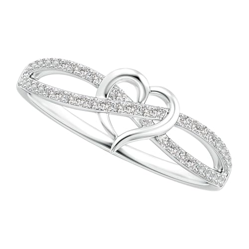 OIDEA Bague Femme Cœur Infini : Bague de Promesse en Zircon avec Symbole d'Éternité Entrelacé Argenté 49- Cadeau Saint-Valentin & Anniversaire