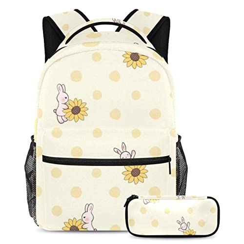 Sac à dos motif abstrait 2 pièces avec trousse pour collégien et lycéen