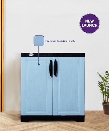 Image of Prima Viva-1 Plastic Storage Cabinet (Small H 2 Ft x W 2 Ft x D 1.6 Ft) | 2 Compartments Multipurpose Organizer for Home & Office | Strong, Stylish & Spacious Cupboard for Clothes & Essentials