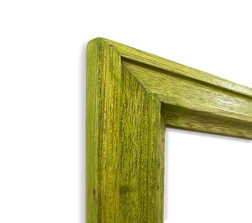 Image of 5 x 7 inch Wooden Photo Frame for Wall Decoration, Green Photo Frame with Mat, 5 x 7 inch Photo Frame for Posters Photos and Artworks