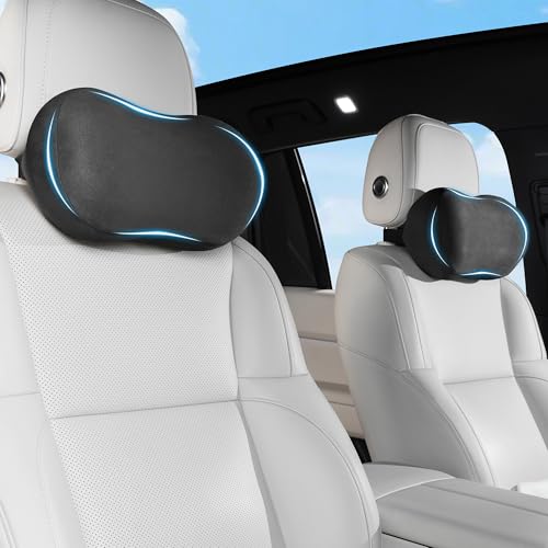 YYSSNM ヘッドレスト 車 首 クッション ネックパッド 柔らかさ ネックピロー 低反発 通気性 調節可能 車用品 内装パーツ カー用品 長時間運転 旅行 車中泊 オフィス ホーム 自宅用