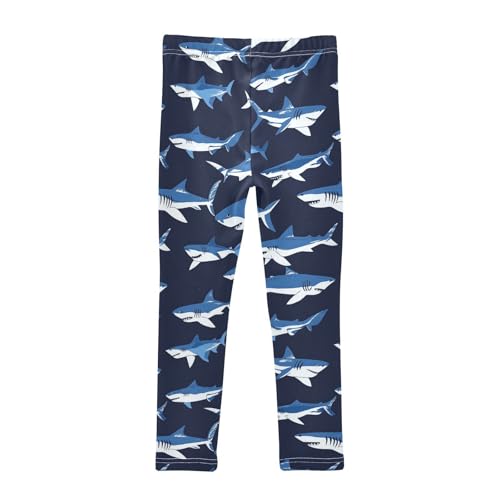 Shark Navy Girls' Leggings Toddler Doodles Blue Kids Yoga Pants Dance Active Tights 4T2