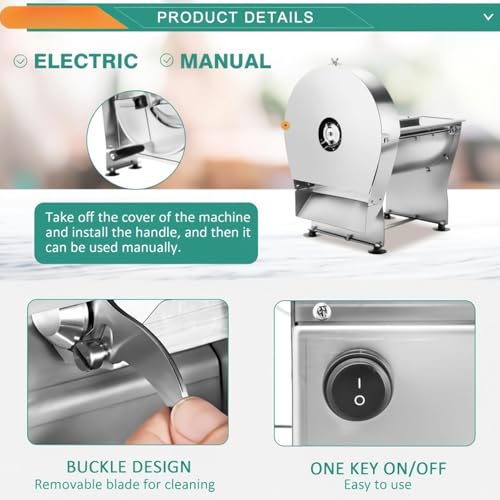 Máquina eléctrica para cortar y rallar vegetales ajustable miniatura 4
