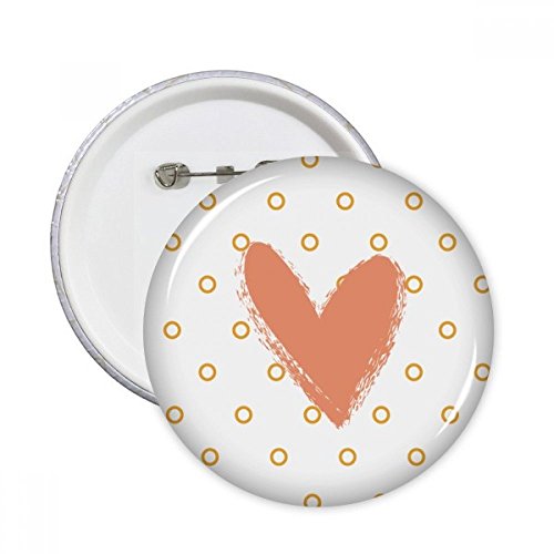 Broches rondes coeur abstrait et plantes, lot de 5 badges XXL multicolores pour vêtements
