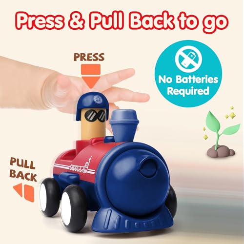 Image of Kidology Pull-Back Vehicle Toys Cars for Toddlers, Friction-Powered Press & Go, Early Learning, Cognitive, Motorskills Development, Ideal Gift for Babies Kids, Boys /Girls, Ages 3+ Years - Pack of 4