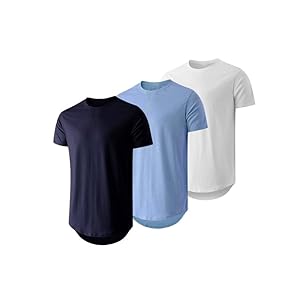 JMIERR 3 Pack T Shirt Herren Sommer Basic Einfarbig T-Shirt Baumwolle Slim Fit Hemd Kurzarm Sportwear
