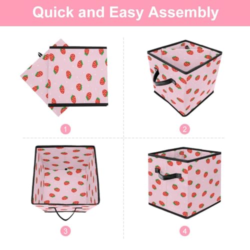 Placard encombré ? Boîte de rangement pliable fraise pour vêtements - 6